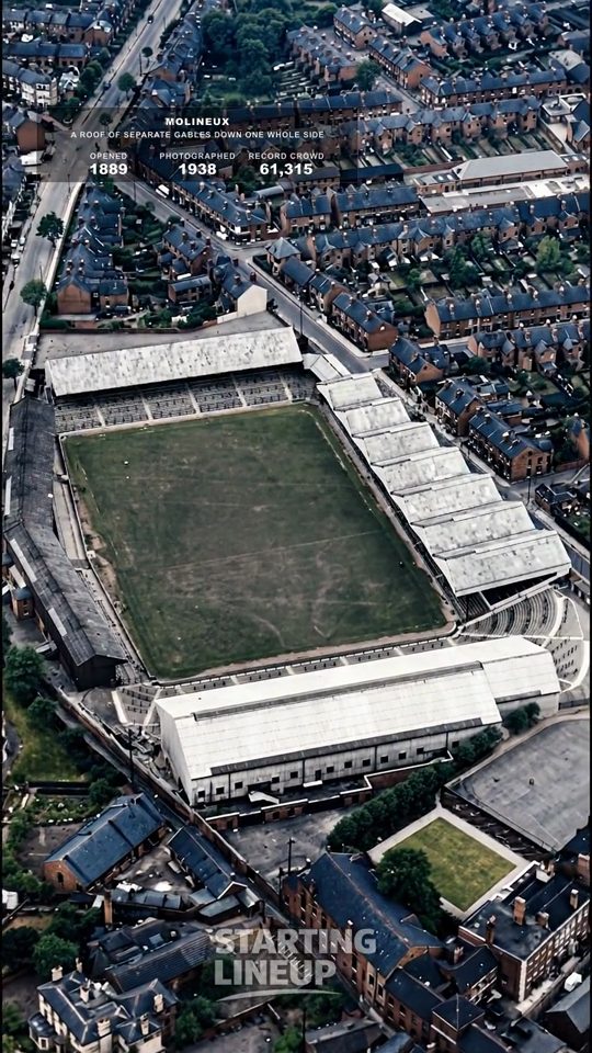 Molineux, Wolves, from the air in 1938, colourised